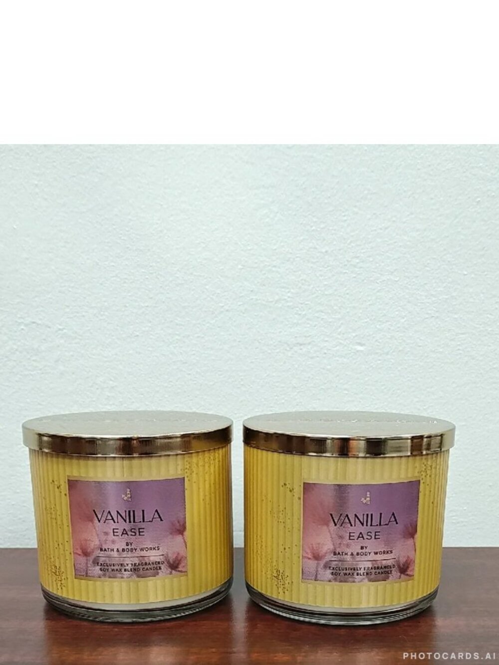 Bath & Body Works "VANILLA EASE" 3-Wick Candles - Set of 2